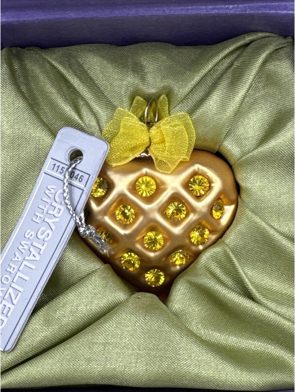Swarovski Crystals Expressions From The Heart 1.5” Small Ornament Yellow In Case